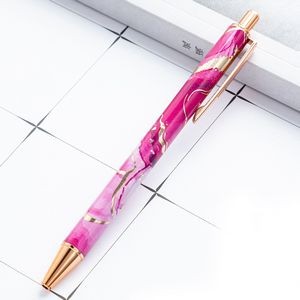 Gold Stamped Marble Pattern Metal Click Pen 9