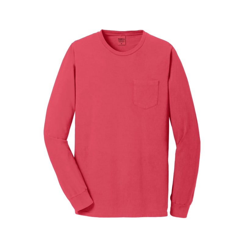 Port & Company Beach Wash Garment-Dyed Long Sleeve Pocket Tee 7