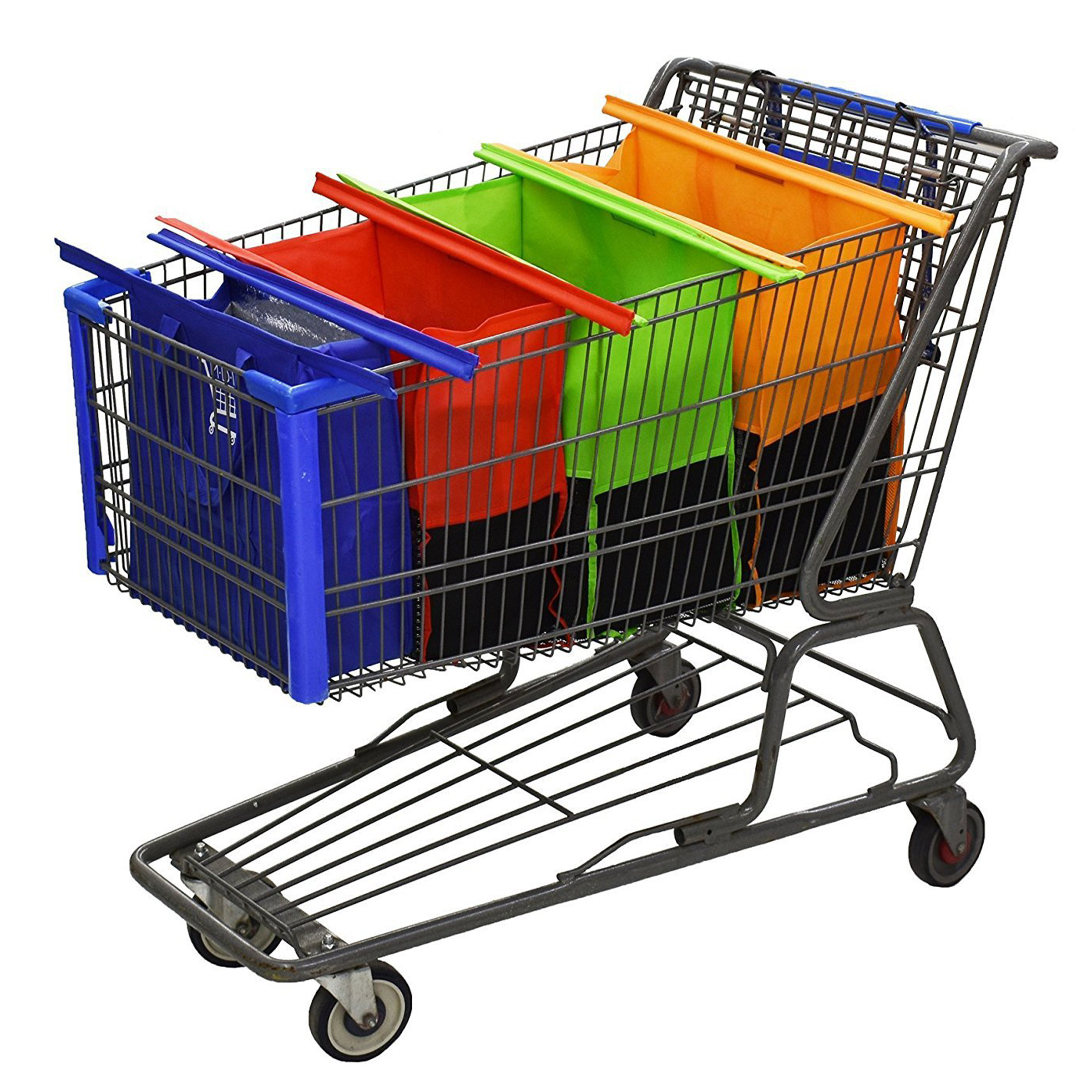 Non-Woven 4Pcs/set Foldable Cart Trolley Supermarket Shopping Storage Bag 3