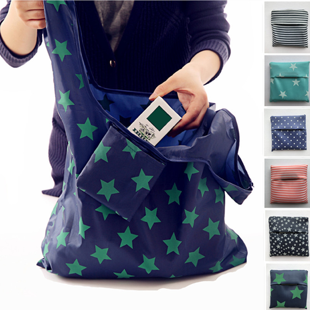 Reusable oxford cloth folding shopping bag large supermarket tote bag 3