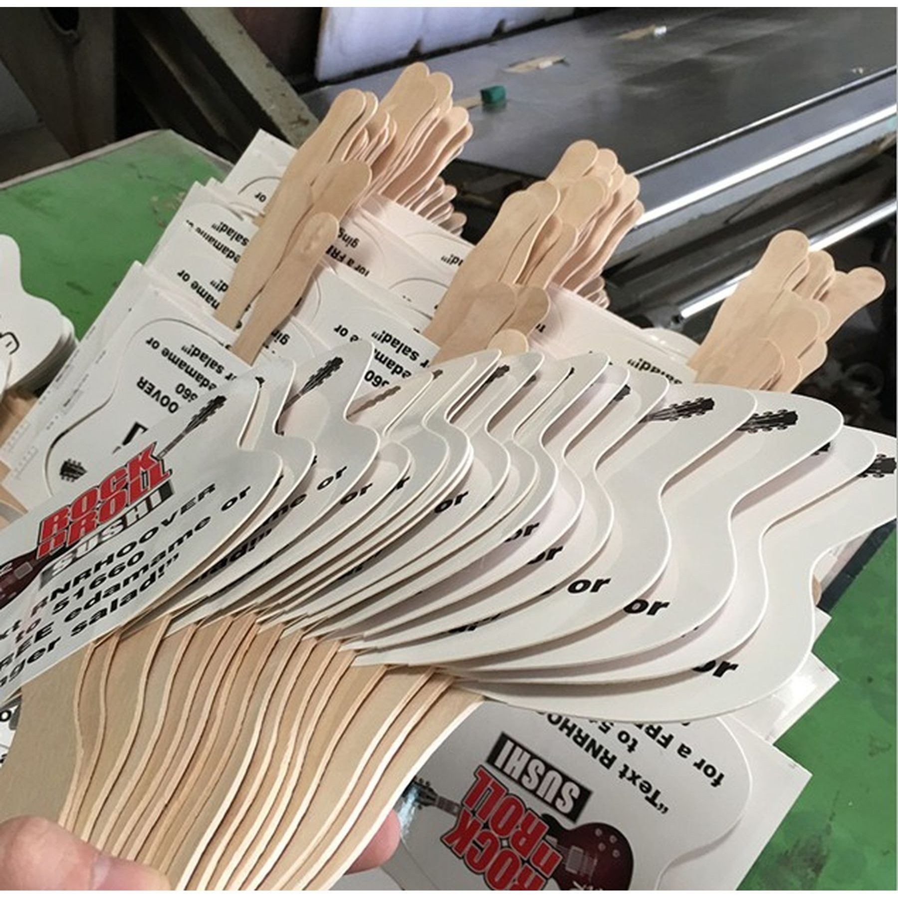 Custom Parlor And Church Hand Fan With Wooden Handle 3