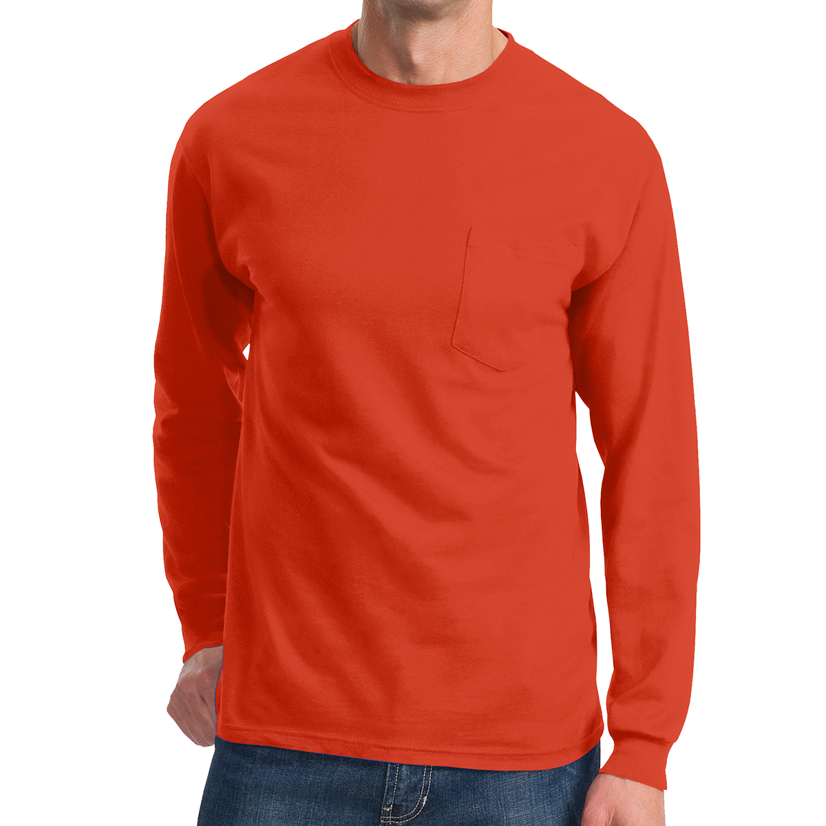 Port & Company® Tall Long Sleeve Essential Pocket Tee 7