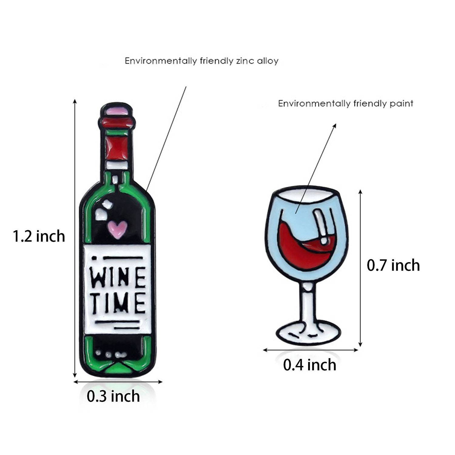 Custom Alloy Red Wine Bottle Brooch Badge 3