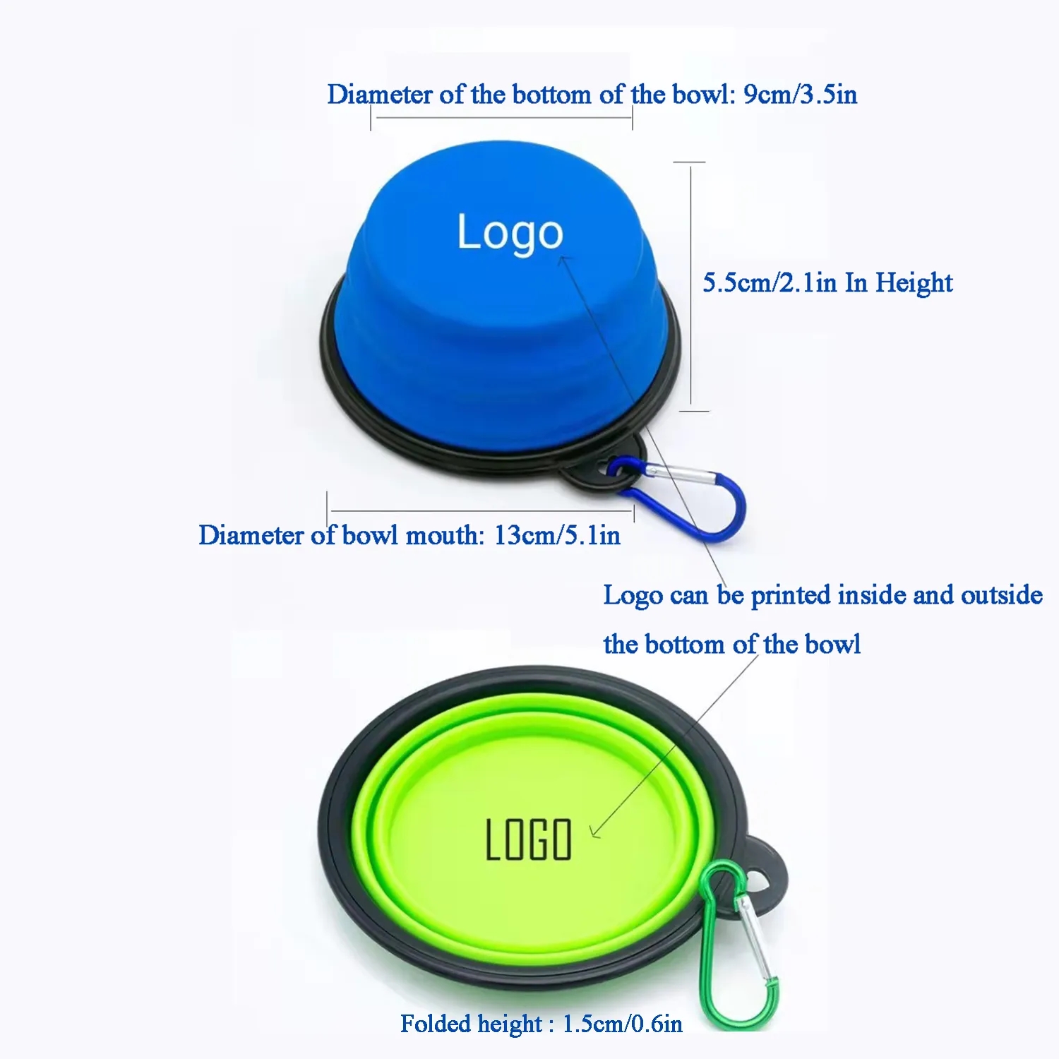 Collapsible Pet Dog Bowl With Carabiner 3