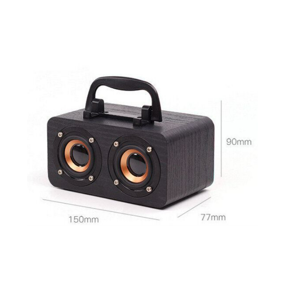 Wood Finish Bluetooth Speaker with Handle 3
