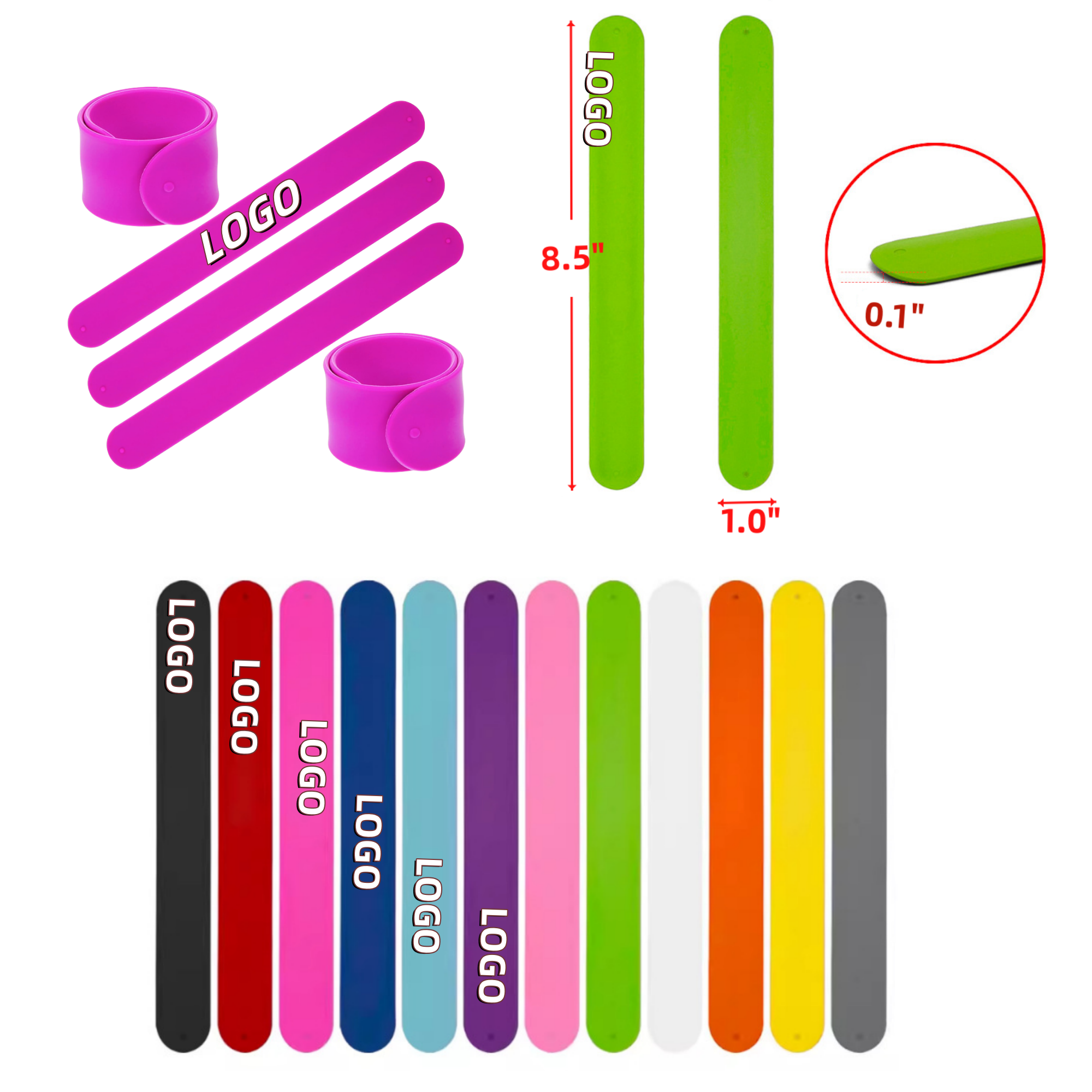 Silicone Clap Bracelet Hand Decoration Promo Gift Snap Band 1