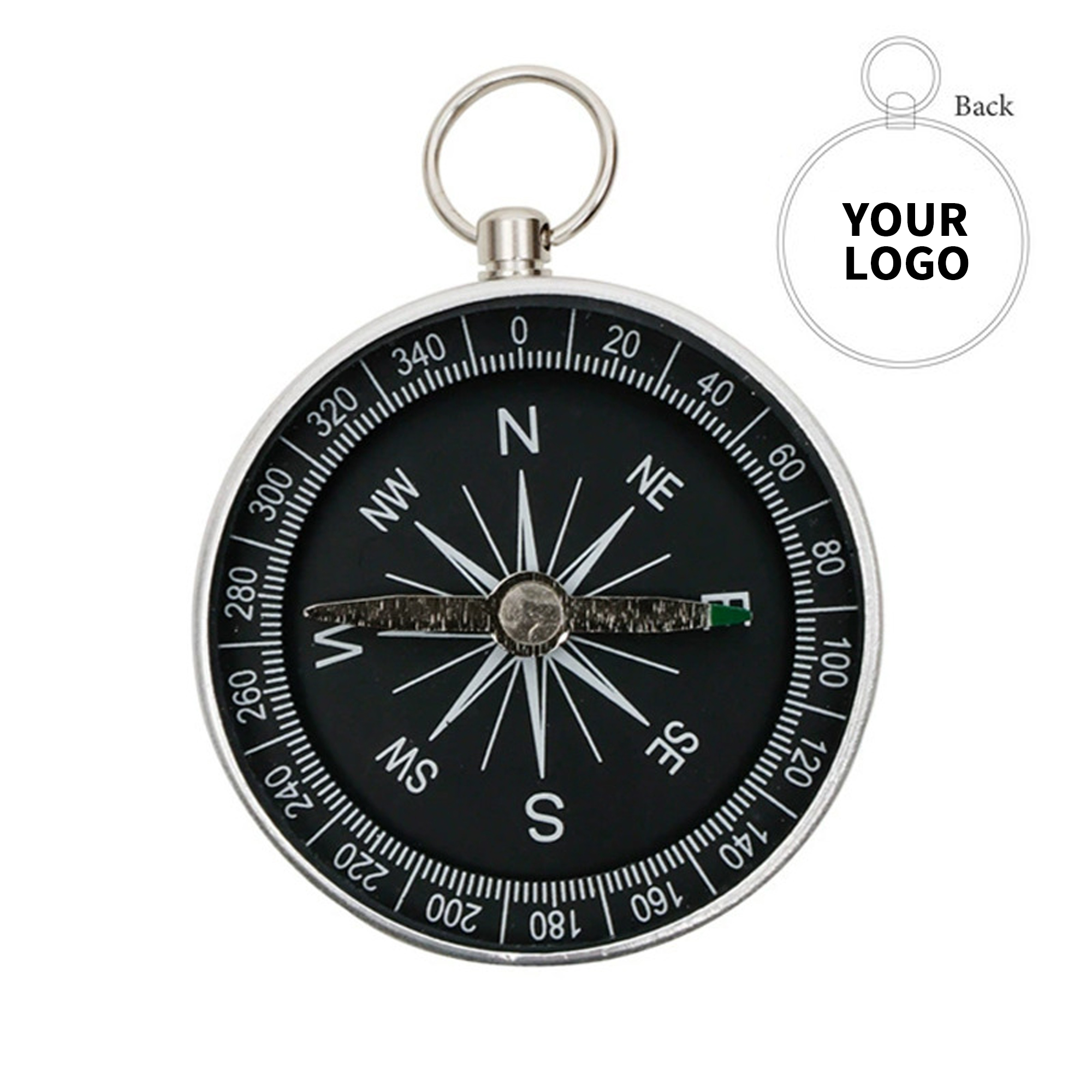 Pocket Navigation Compass 2.3" Length x 0.4" Width x 0.75" Height 3