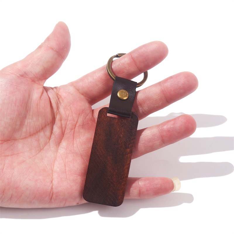 Wooden Sign Custom Leather Lettering Vintage Key Chain / Hook 1