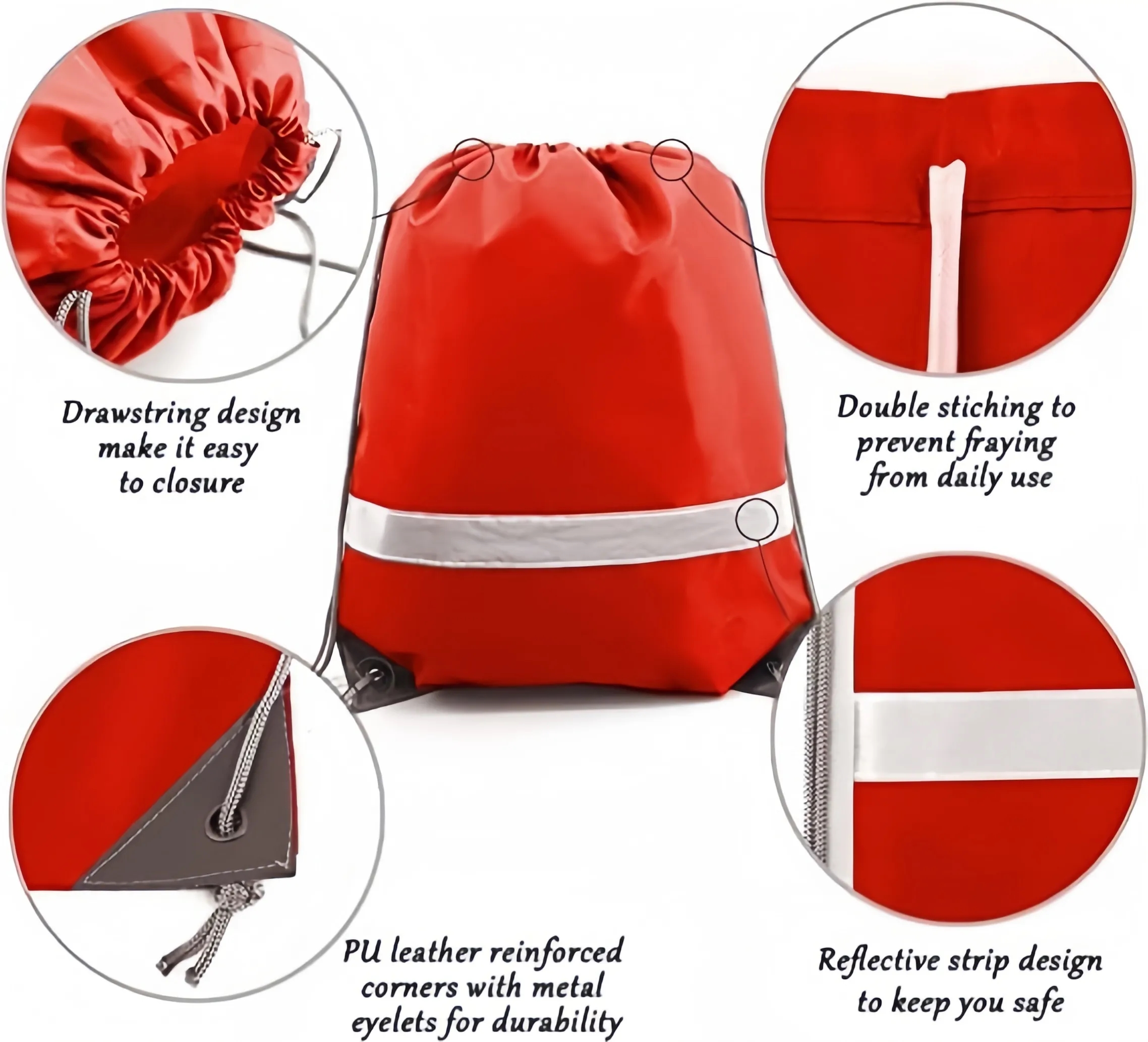 Reflective Drawstring Backpack 3