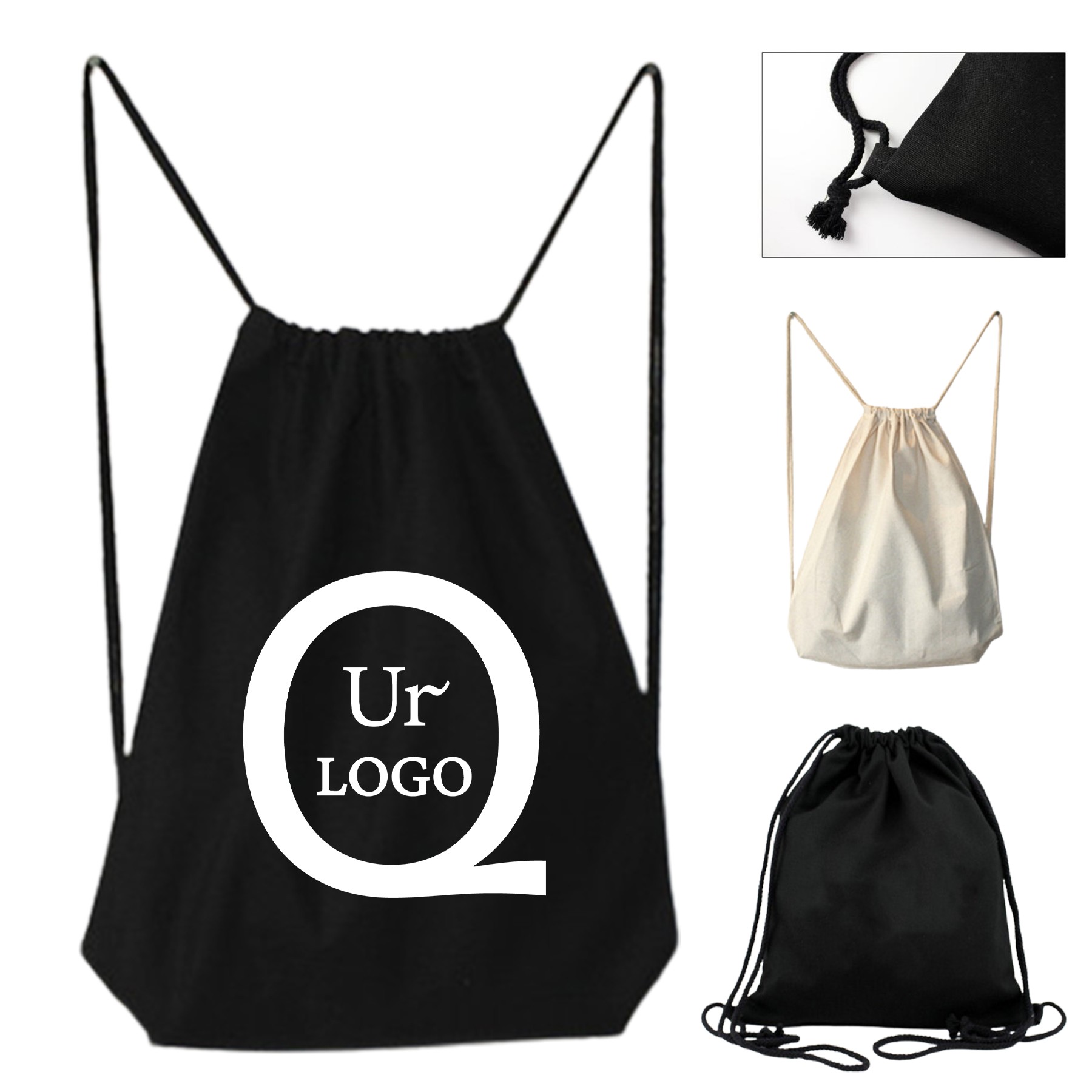 Canvas Drawstring Backpack Bag