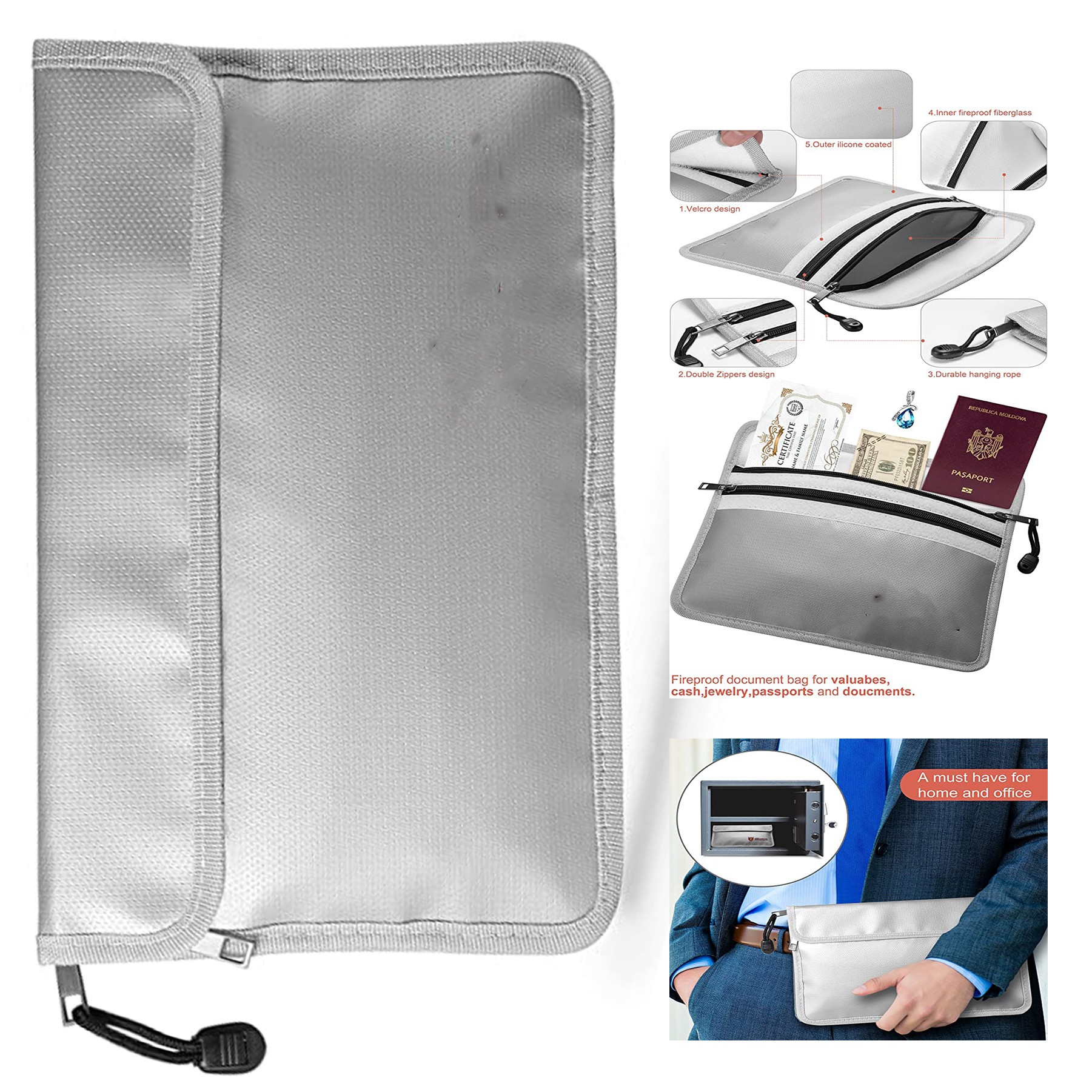 Fire Proof File Bag With Zipper 2