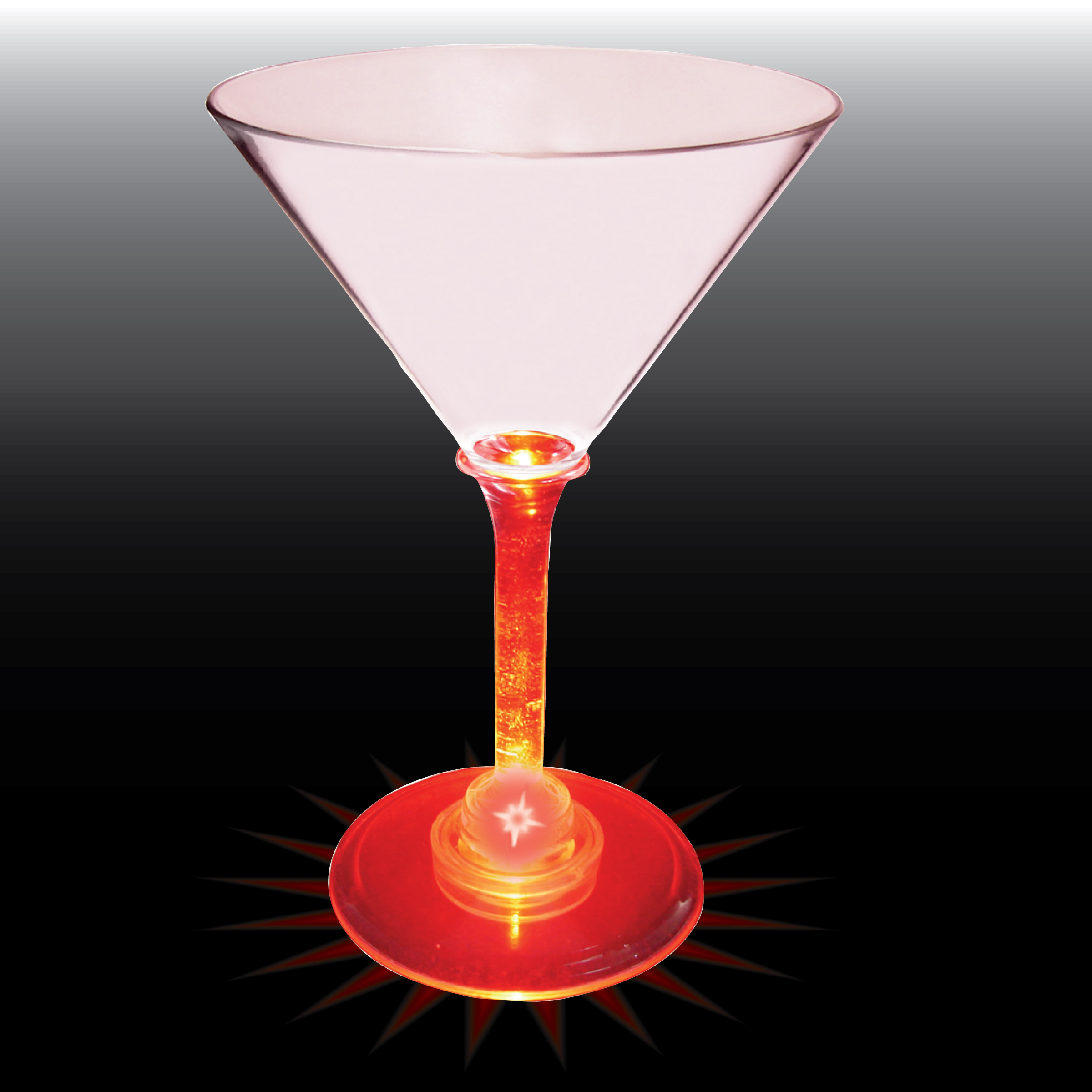 7oz Light Up Standard Stem Plastic Martini Glass 14