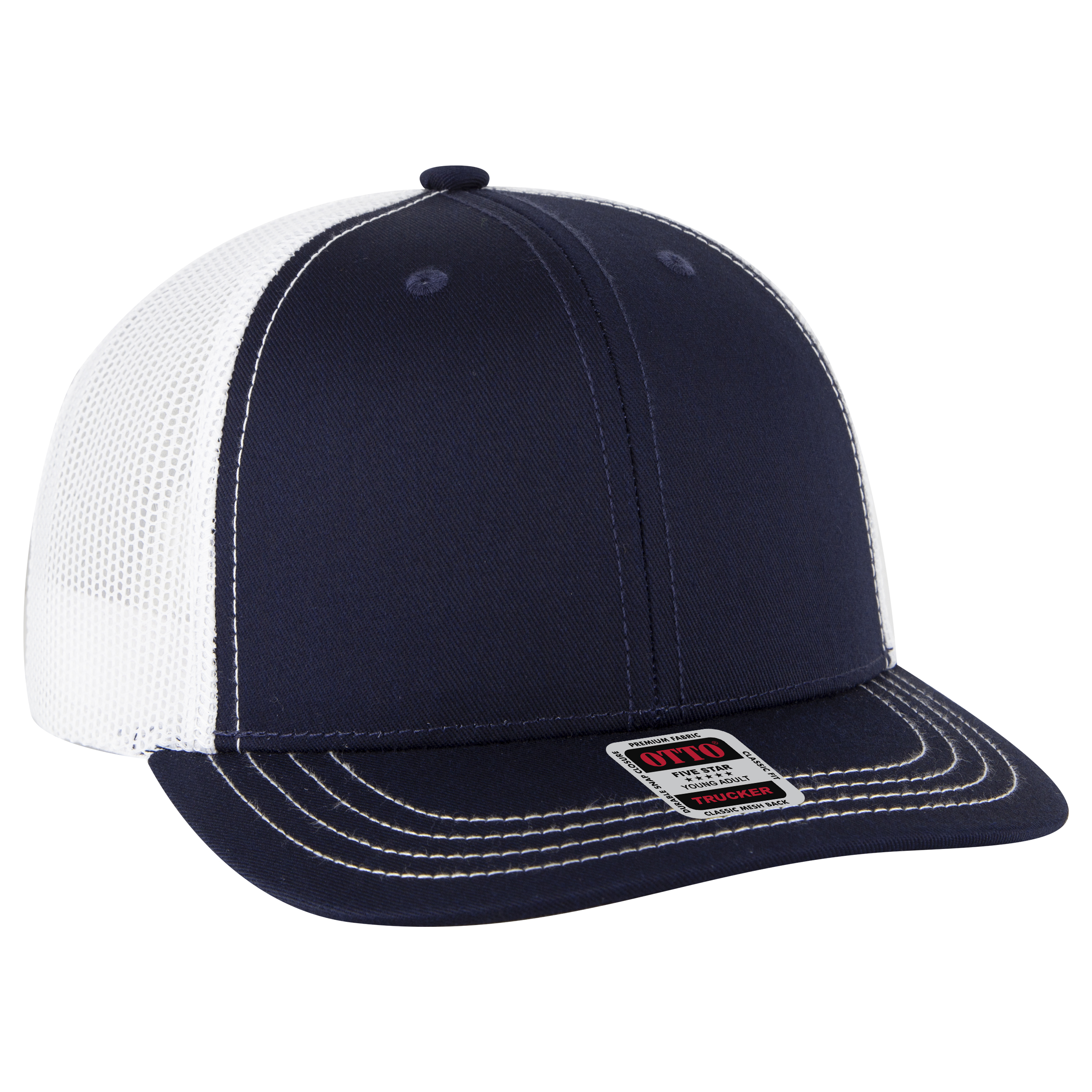 OTTO CAP® 6 Panel Mid Profile Mesh Back Trucker Hat 10