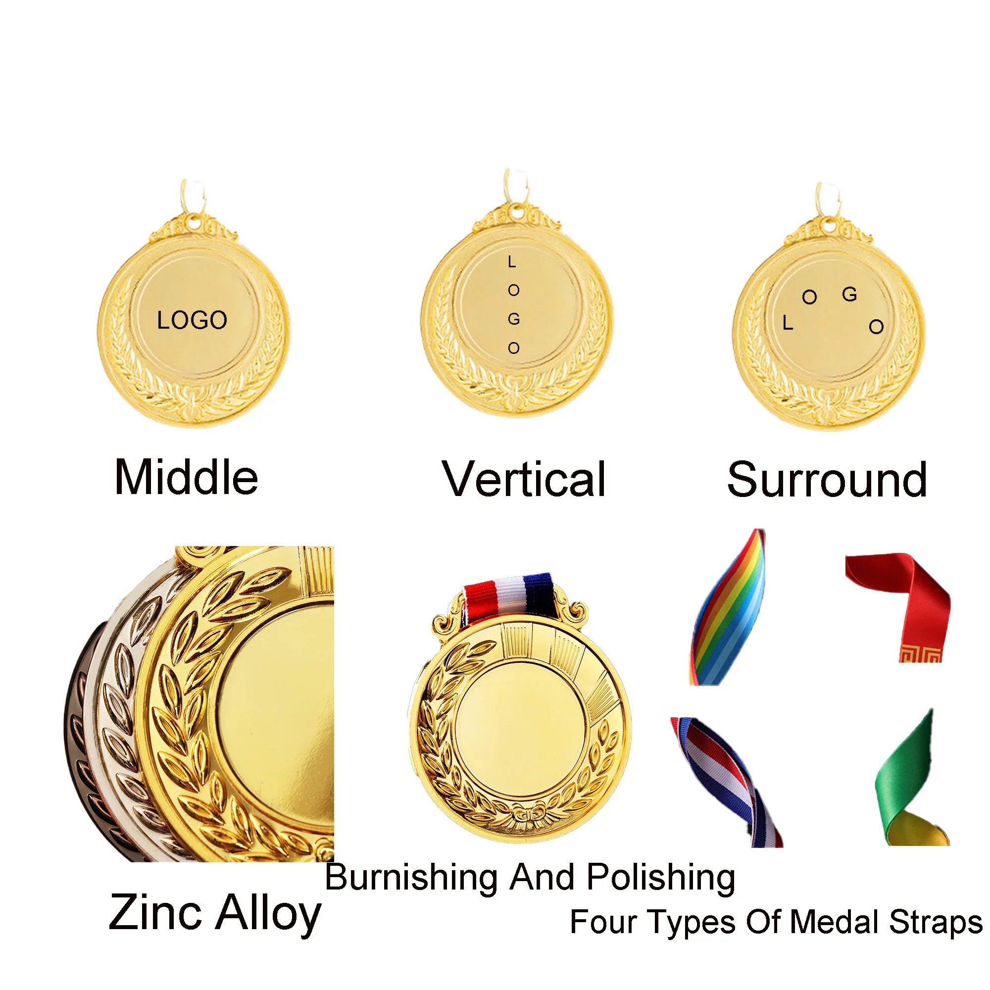 Spot Wreath Full Color Award Medallion 3