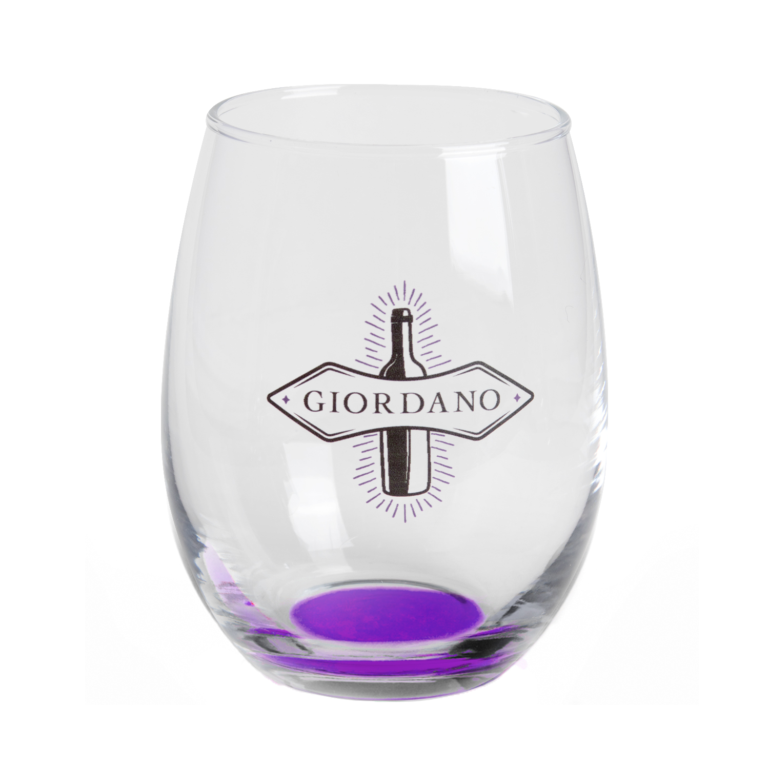 9 oz. Tulip Stemless Wine Glass (2 Color Imprint) 3