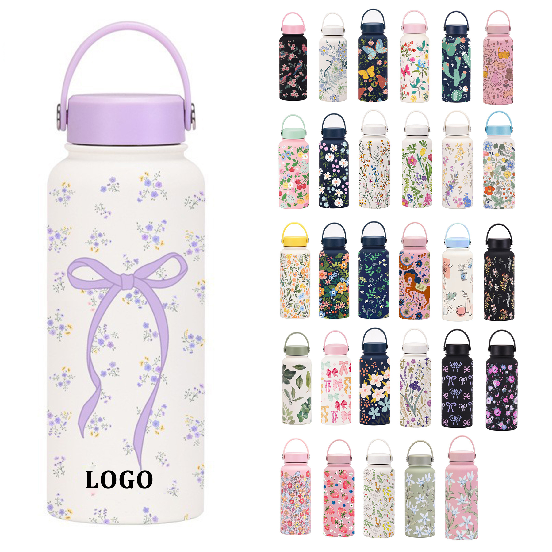 Large Capacity Insulated Patterned Bottle 18