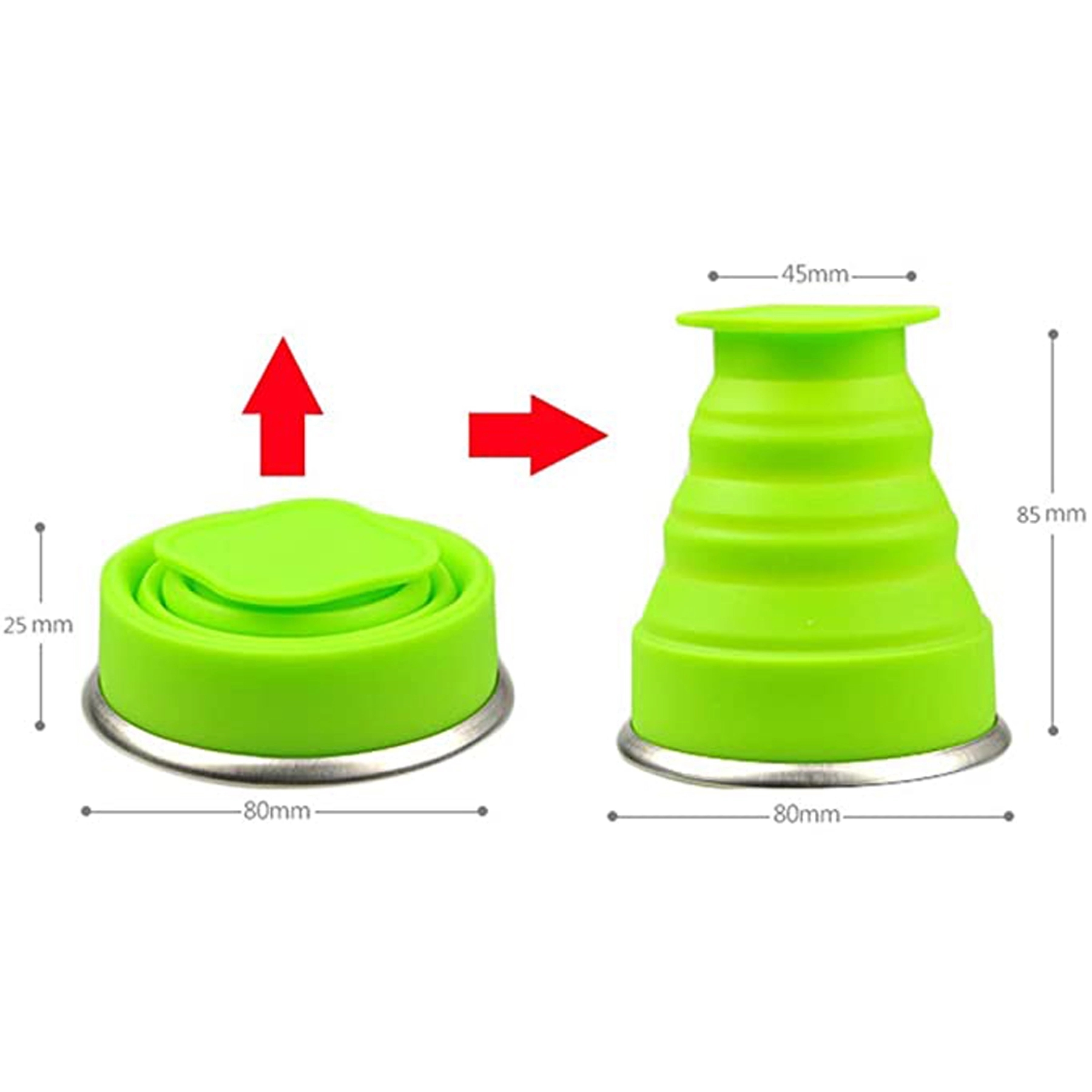 Stouge 5 Pack Silicone Collapsible Travel Water Cup 3