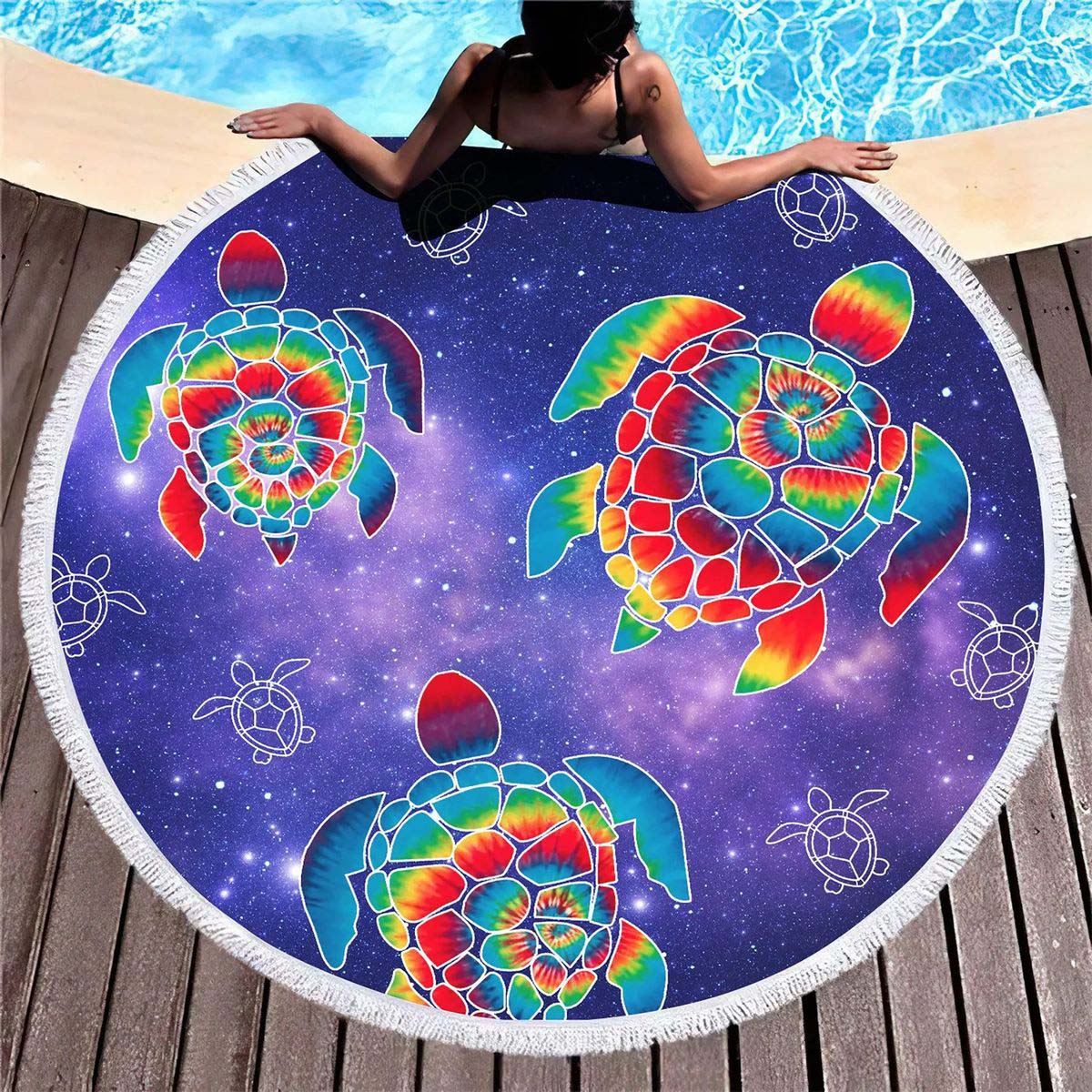 Soft Round Beach Towel with Quick Dry Microfiber 14