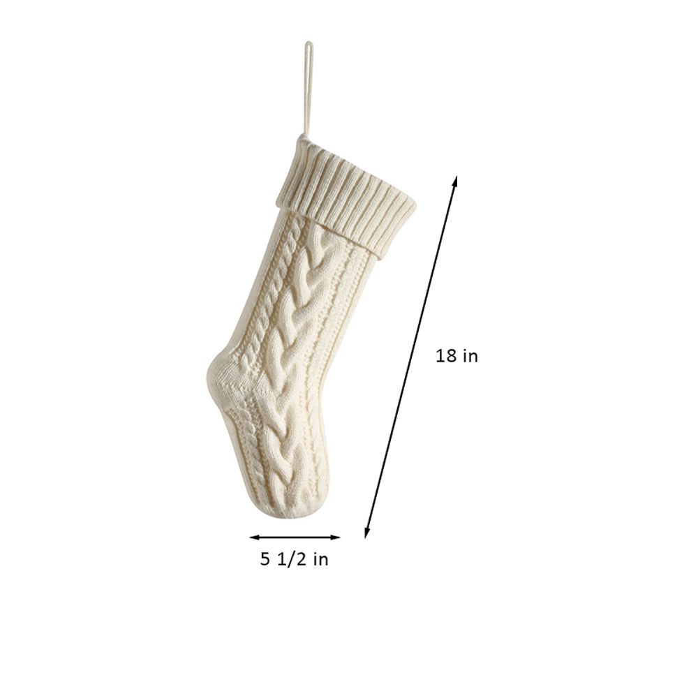 Christmas Stockings Cable Knitted 18 Inch Large Size 6