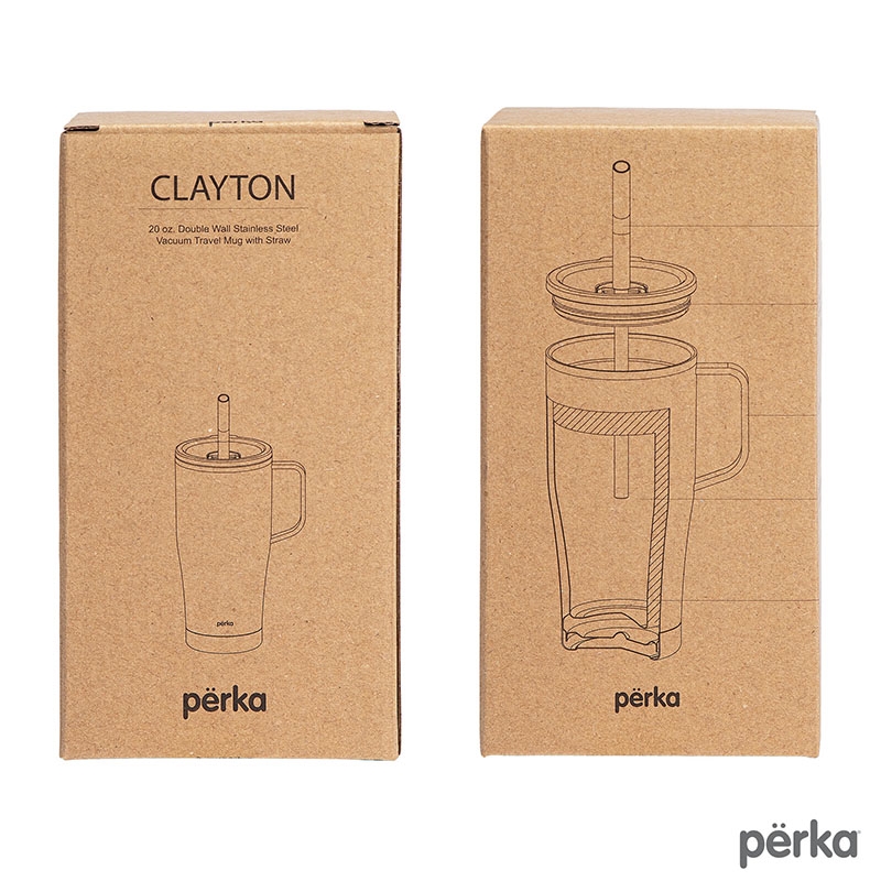Perka® Clayton 20 oz. Double Wall, Stainless Steel Travel Mug 20