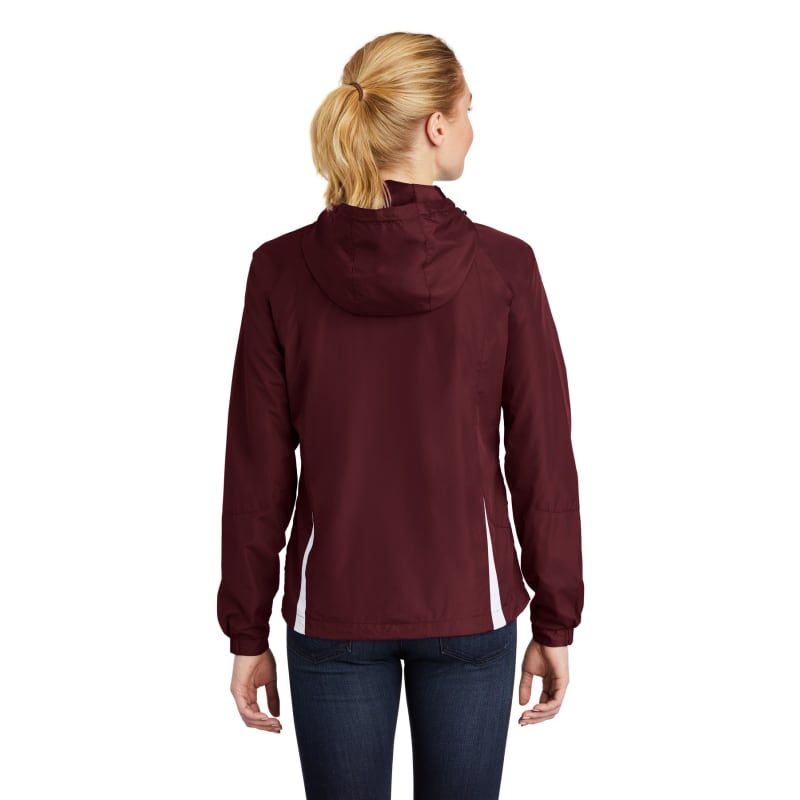 Sport-Tek Women's Colorblock Hooded Raglan Jacket. 25
