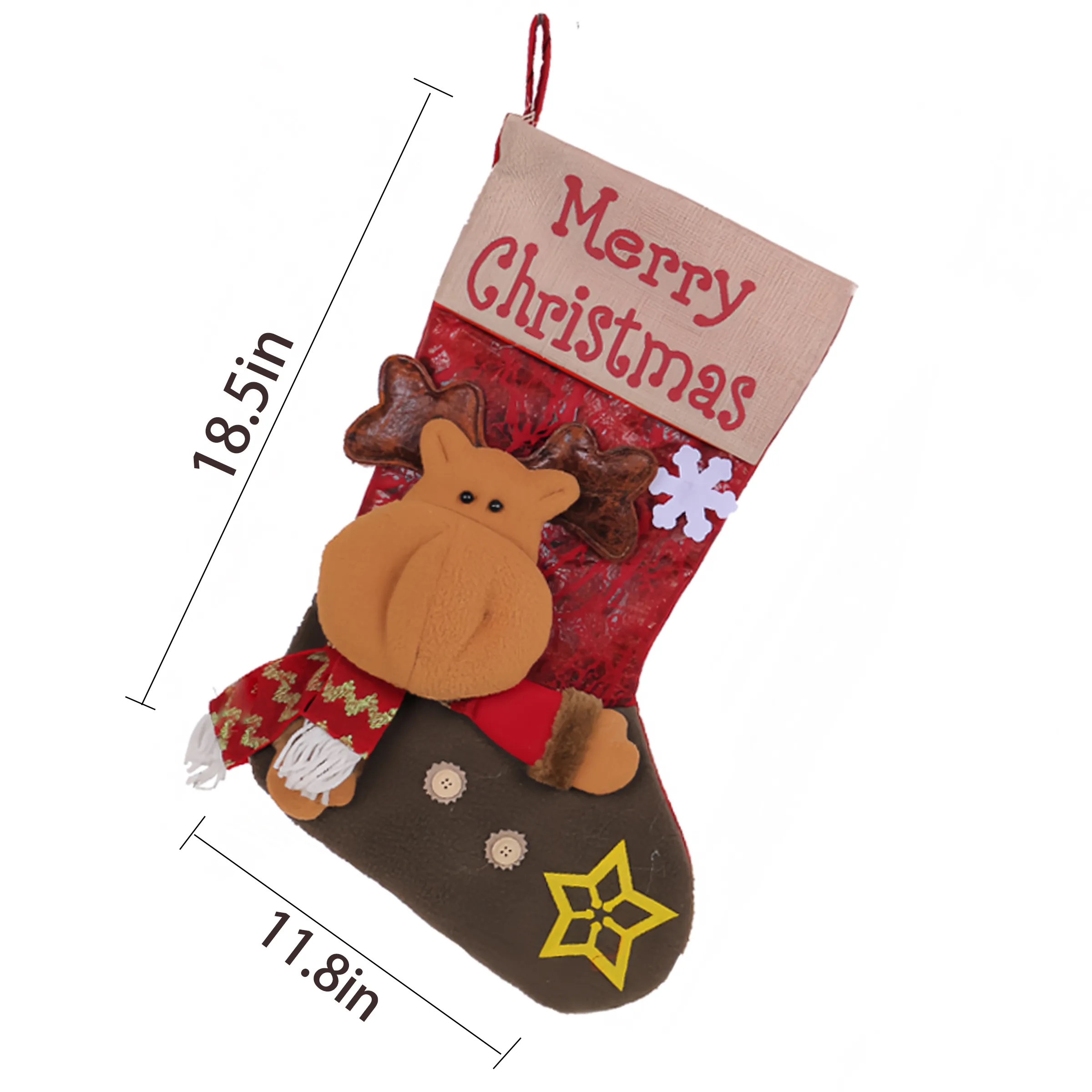 Polyester Big Head Doll Thickened Christmas Socks 5