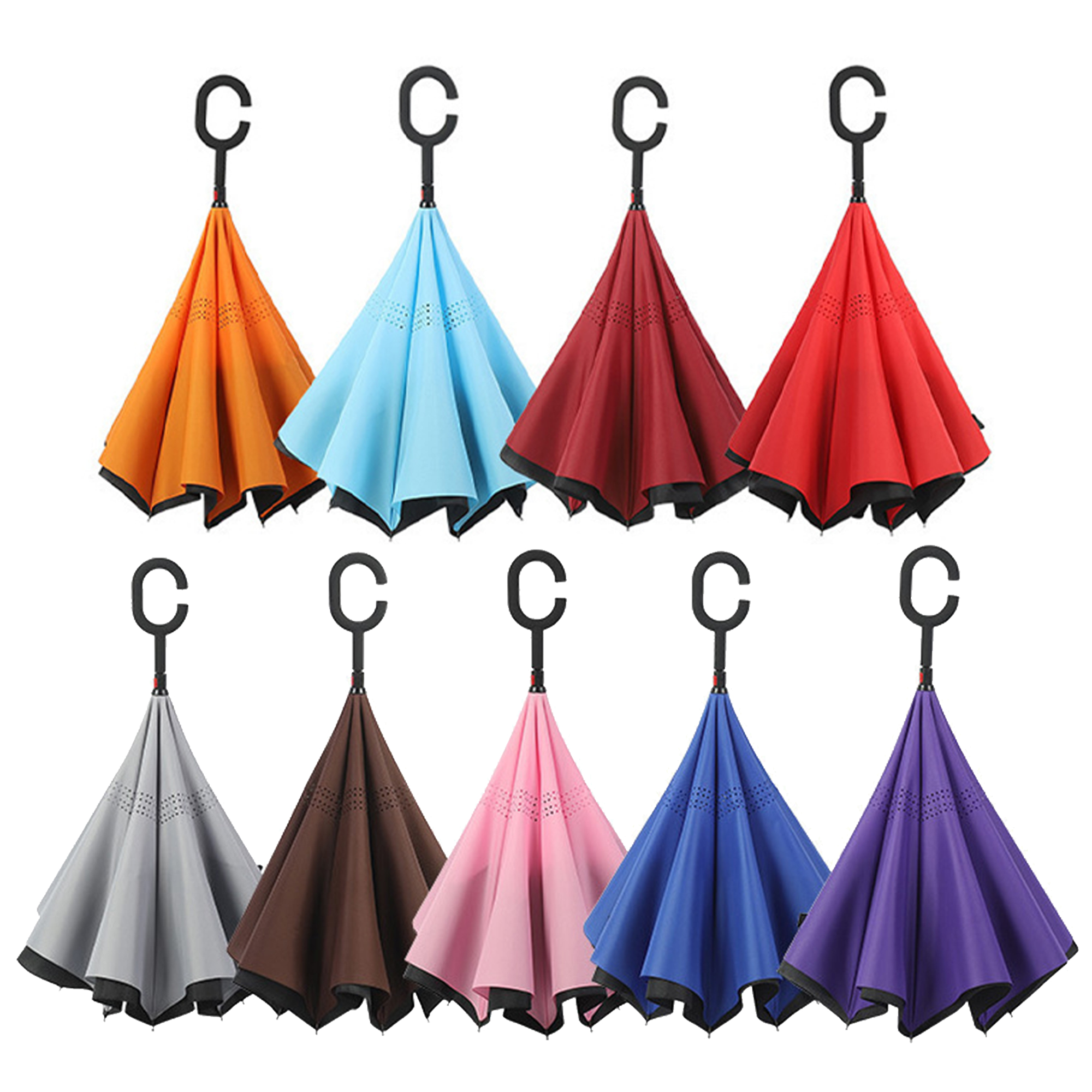 49" C Handle Hands-Free Inverted Umbrella 3