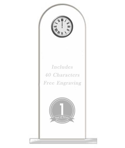 Acrylic: Round Top Clock 4x12x.4" Clear, 5x2 clear 2