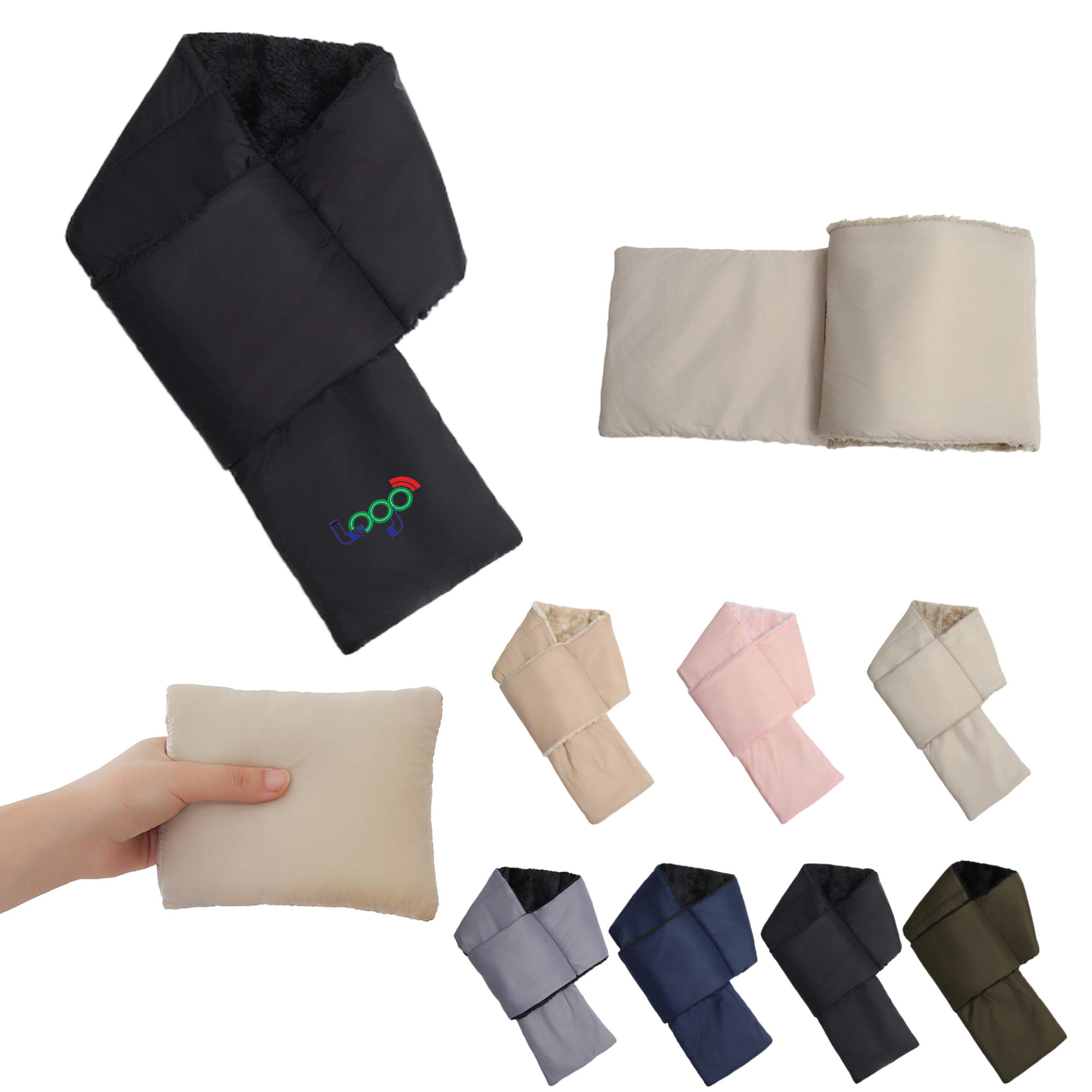Foldable Pocket Fleece Scarf 2