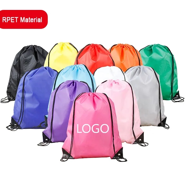 Rpet 190T polyester drawstring backpack-14x18 2