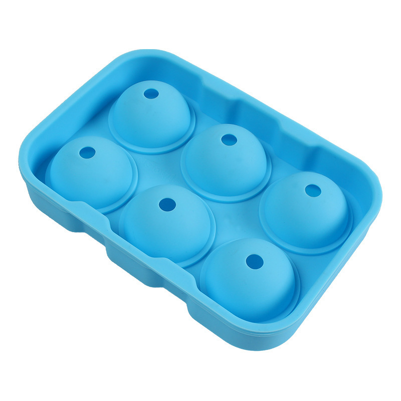 6 Hole Round Silicone Ice Cube Mold 4