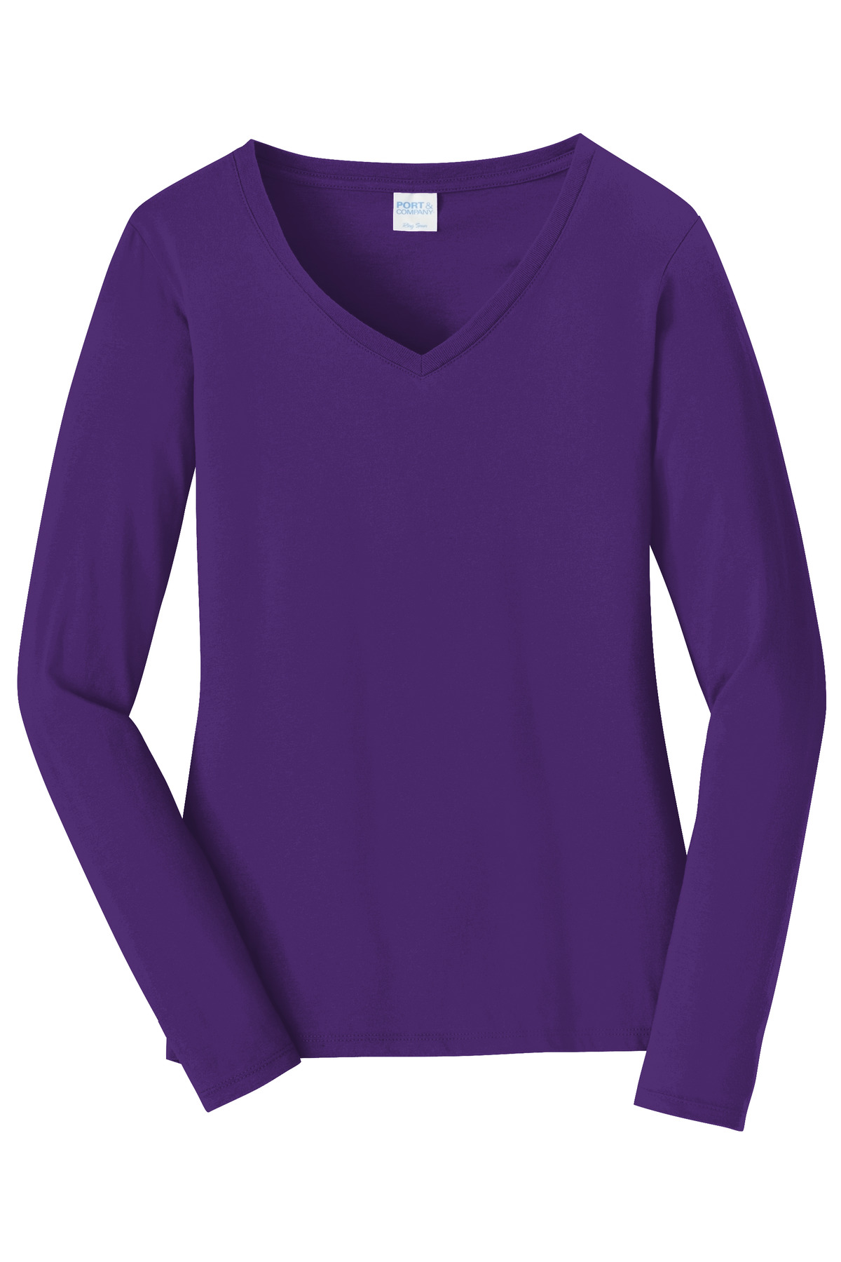 Port & Co Women's Long Sleeve Fan Favorite V-Neck Tee. LPC450VLS 44