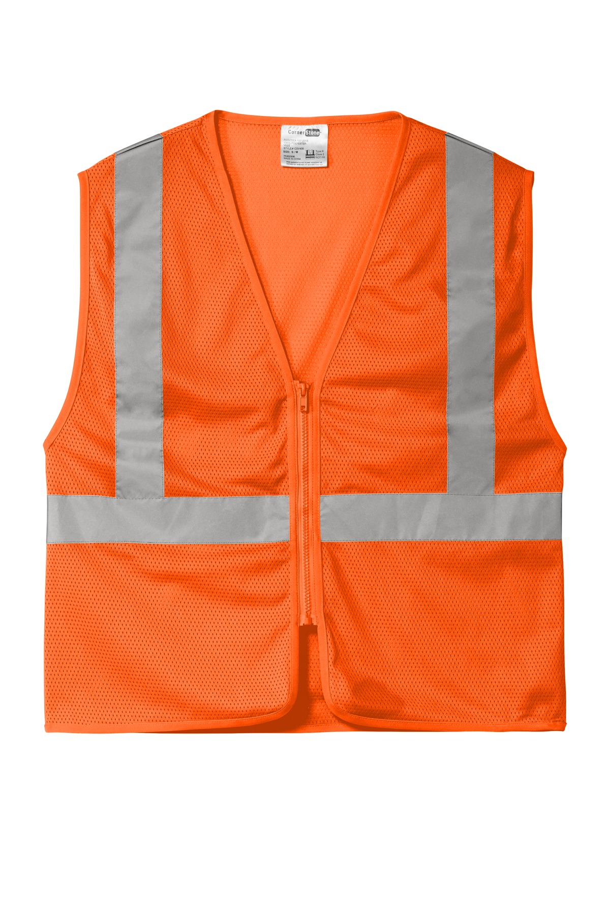CornerStone ANSI 107 Class 2 Economy Mesh Zippered Vest. CSV101 3