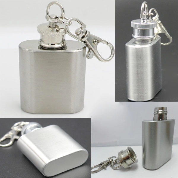 1 oz Stainless Steel Flask Keychain 1