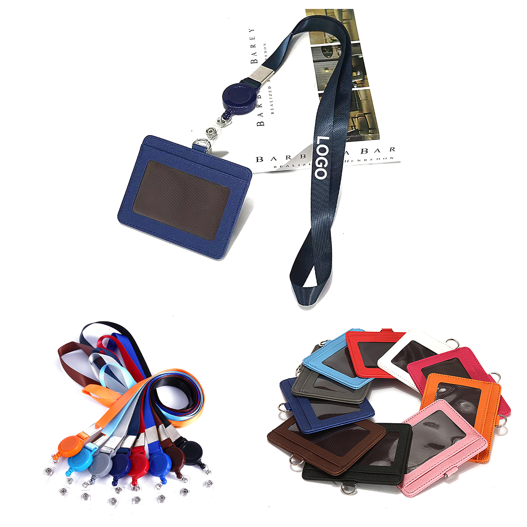 PU Leather Double-layered Badge Holder 1