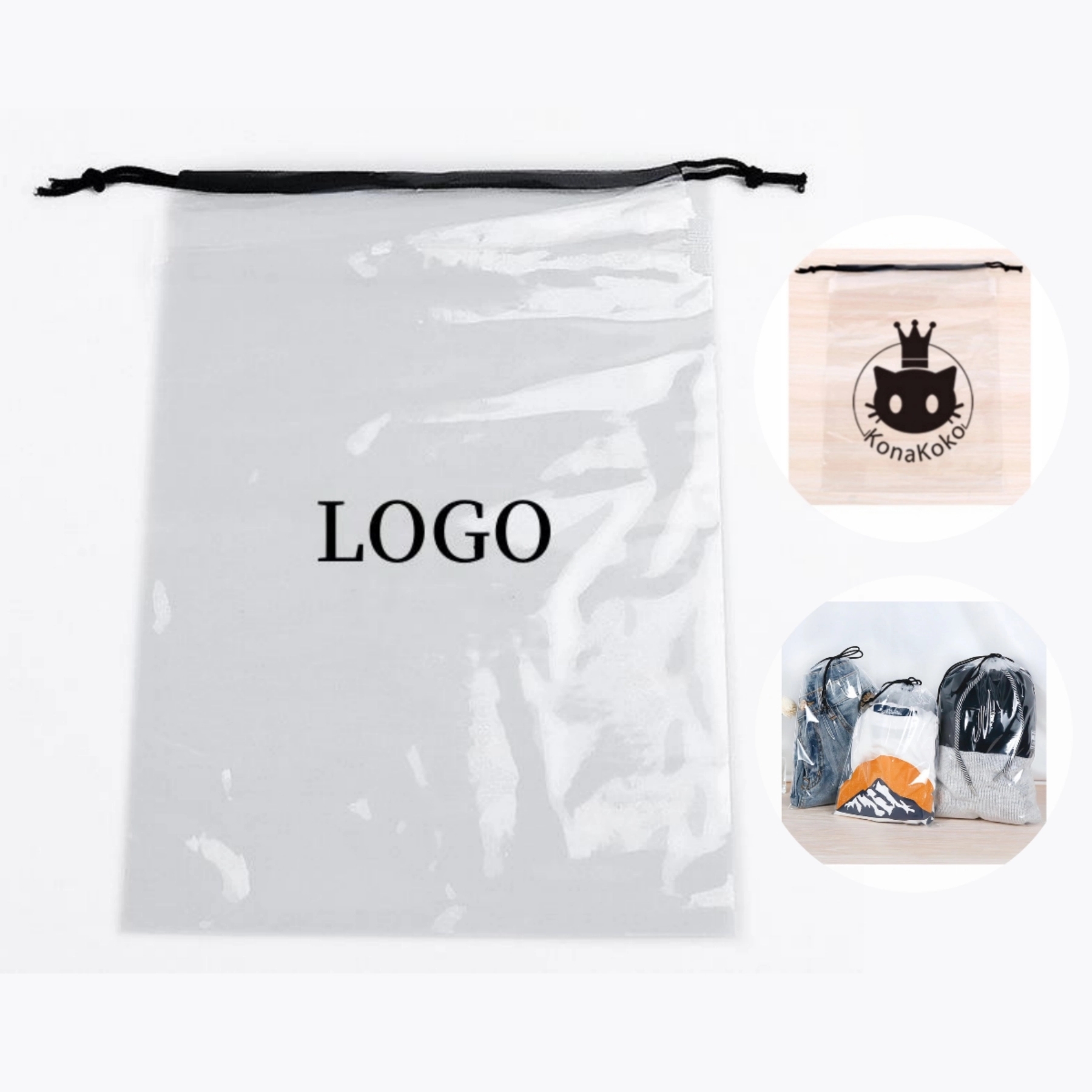 Disposable Clear Drawstring Bag 4