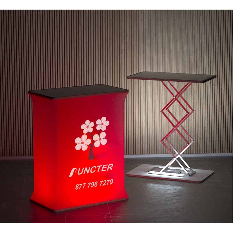 Rectangle Collapsible Portable Trade show Podium Table Exhibition Counter Stand Booth W/ Light Beads 1