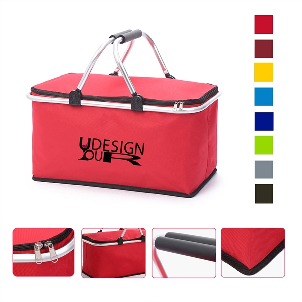 Aluminum Foldable Insulated Picnic Basket MOQ 20pcs 1