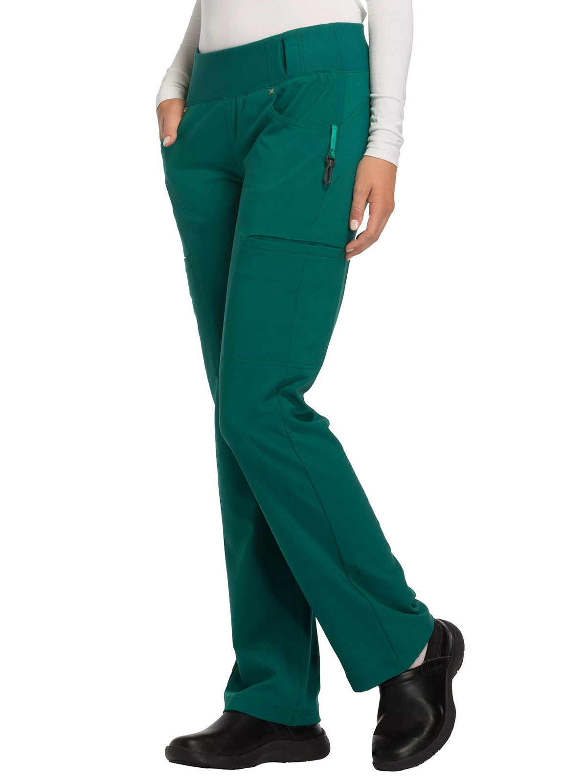 Cherokee - iFlex - Mid Rise Straight Leg Comfort Knit Waistband Pull-on Pant 28