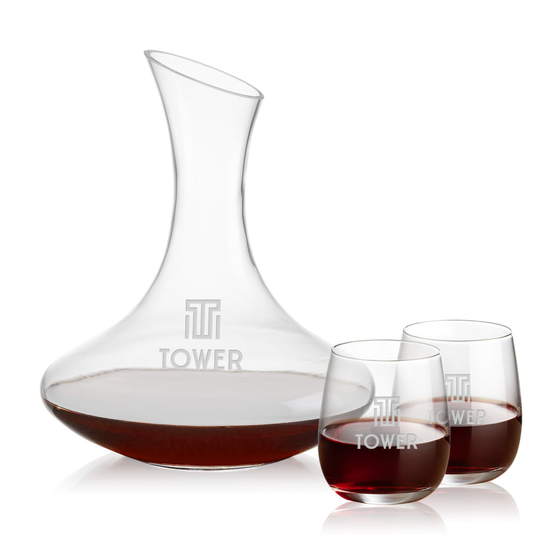 Hampton Carafe & Crestview Stemless Wine