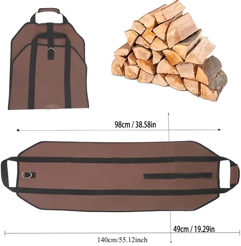 Waterproof Canvas Firewood Carrier Bag 2