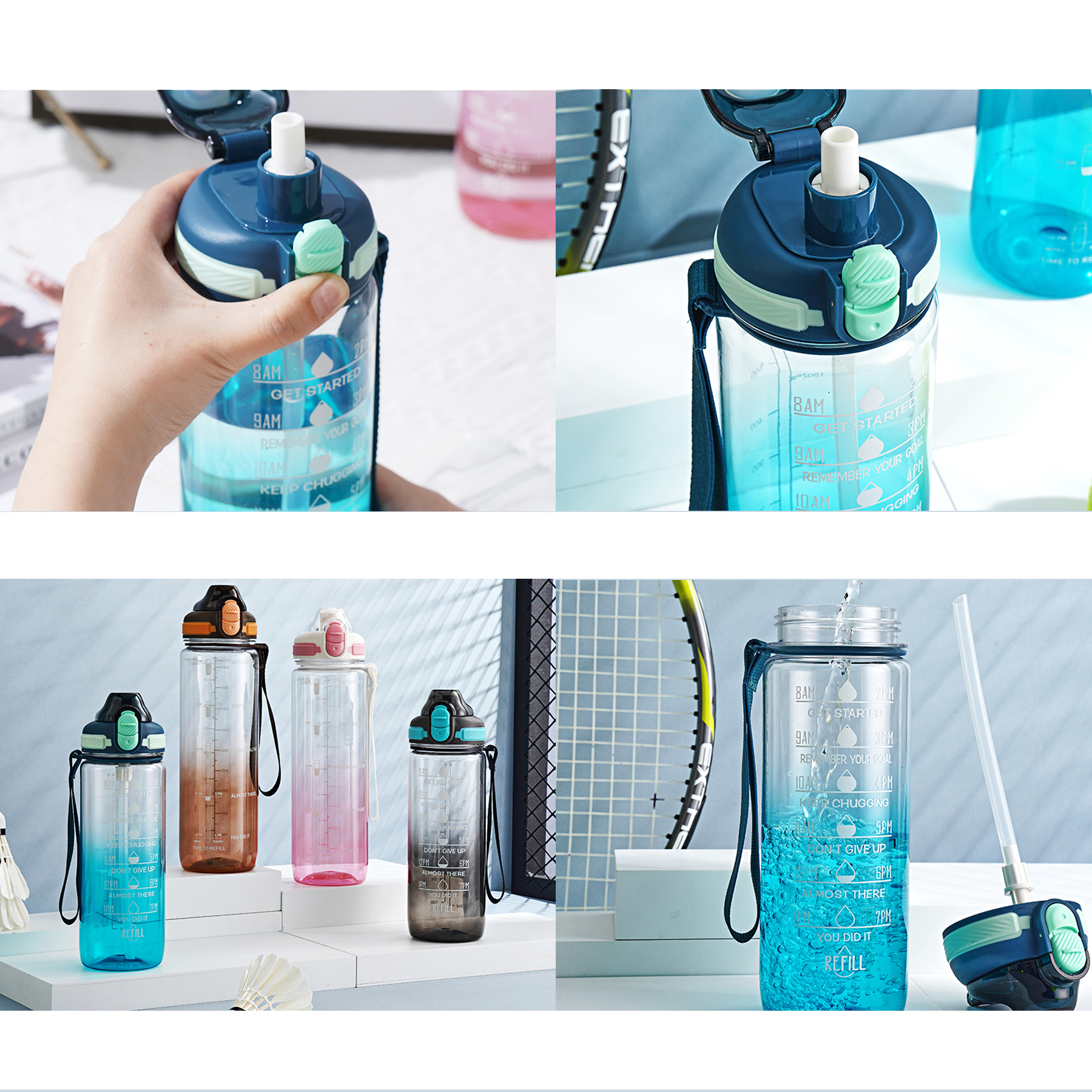 32 oz 24 oz Sports Water Bottle With Straw 6