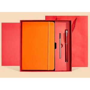 200 Pages PU Leather Personalized A5 Journal Notebook Set with Pen & Box 7
