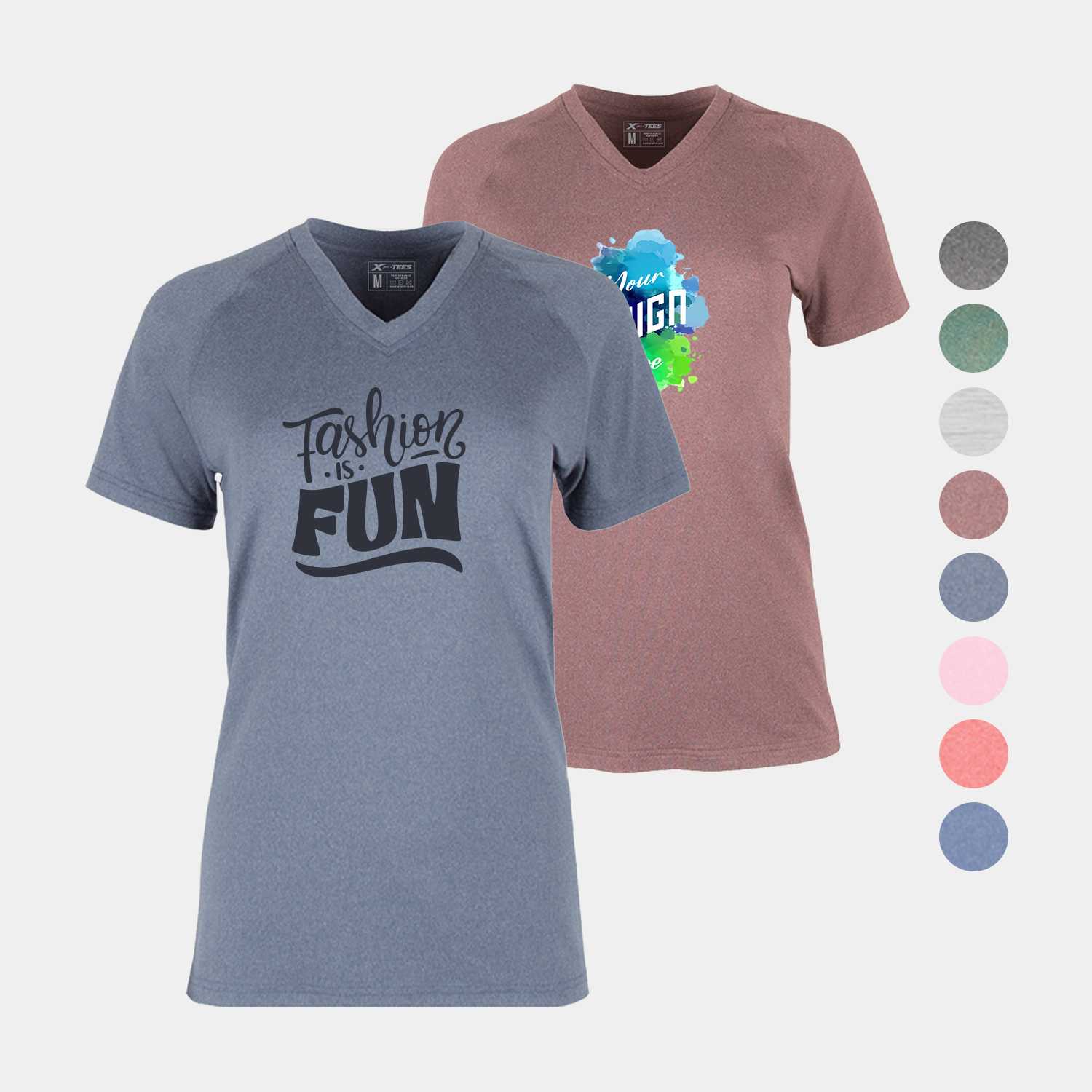 Evo Heather Women's Performance V-Neck Tee 3