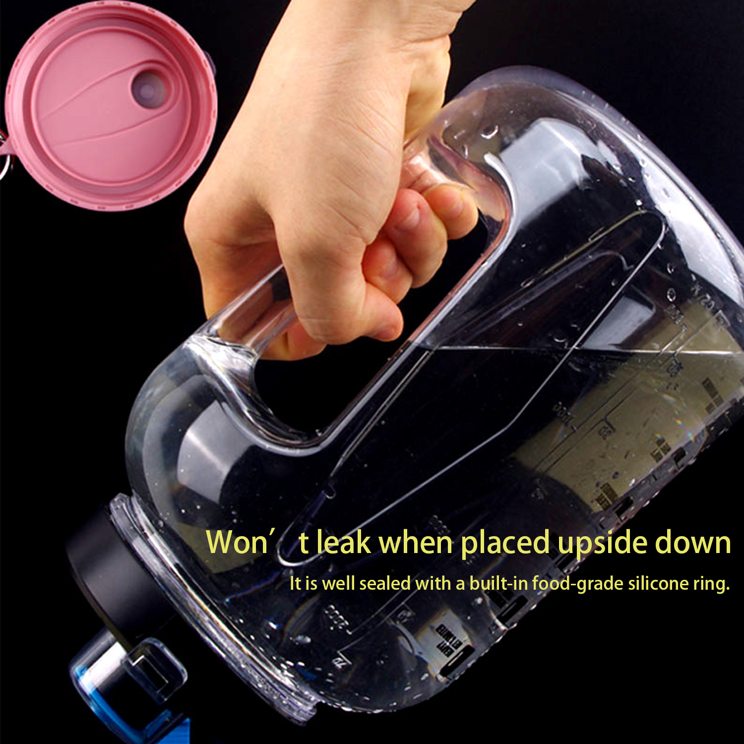 74 Oz Plastic Sports Water Bottle w/ Carrying Rope 3