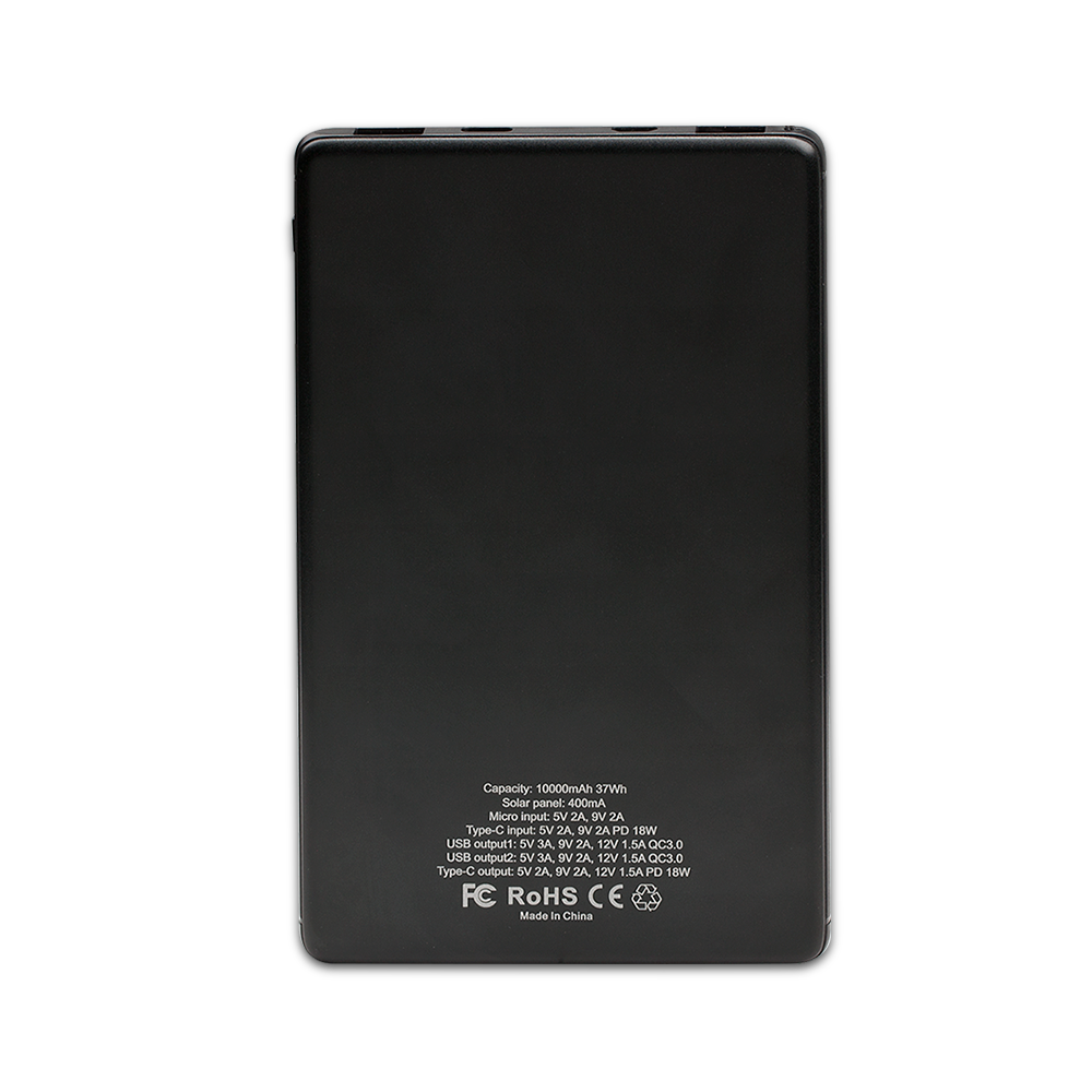 Naples Ultra Slim Solar 10,000mAh Power Bank