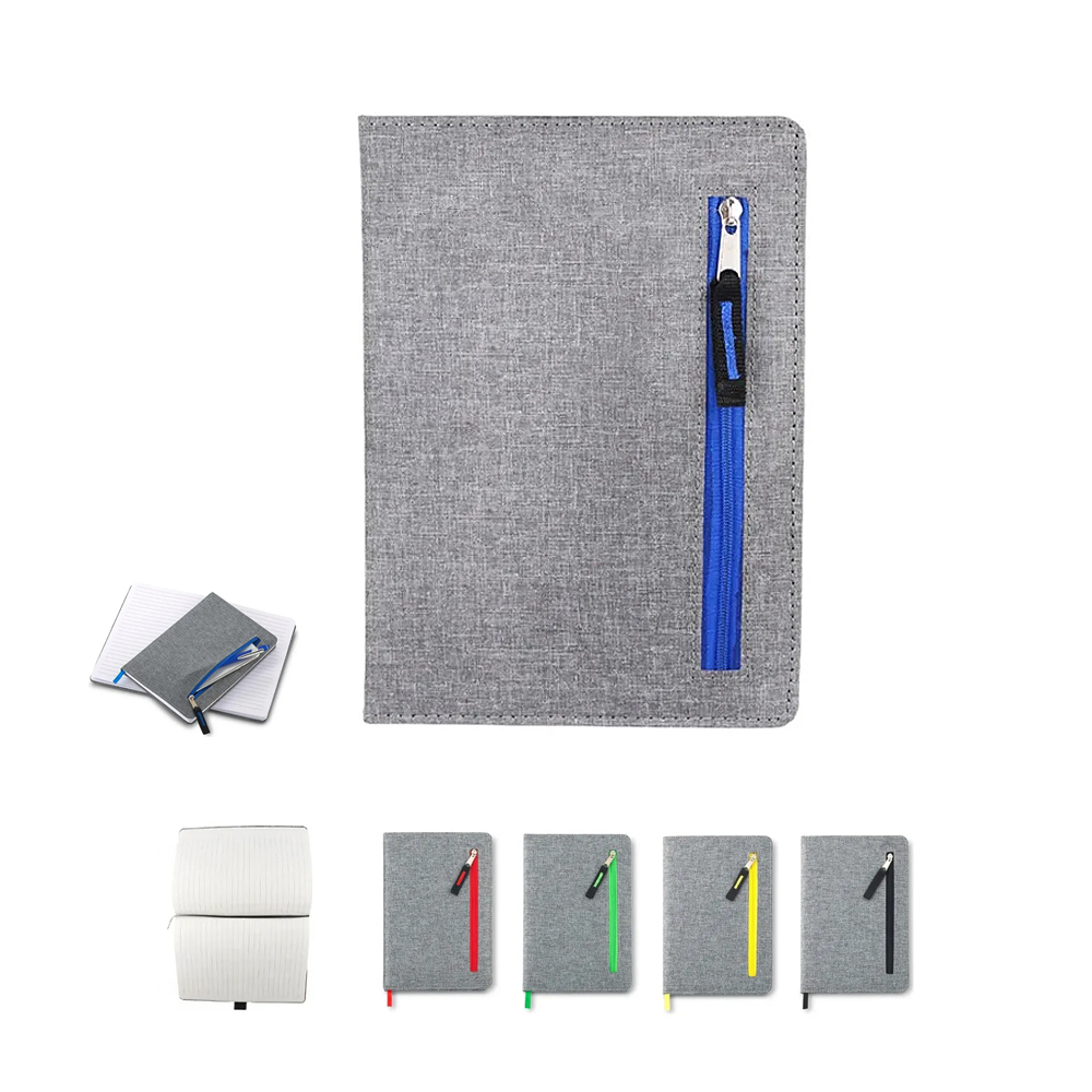 Fabric cover notebook with zipper pocket 4