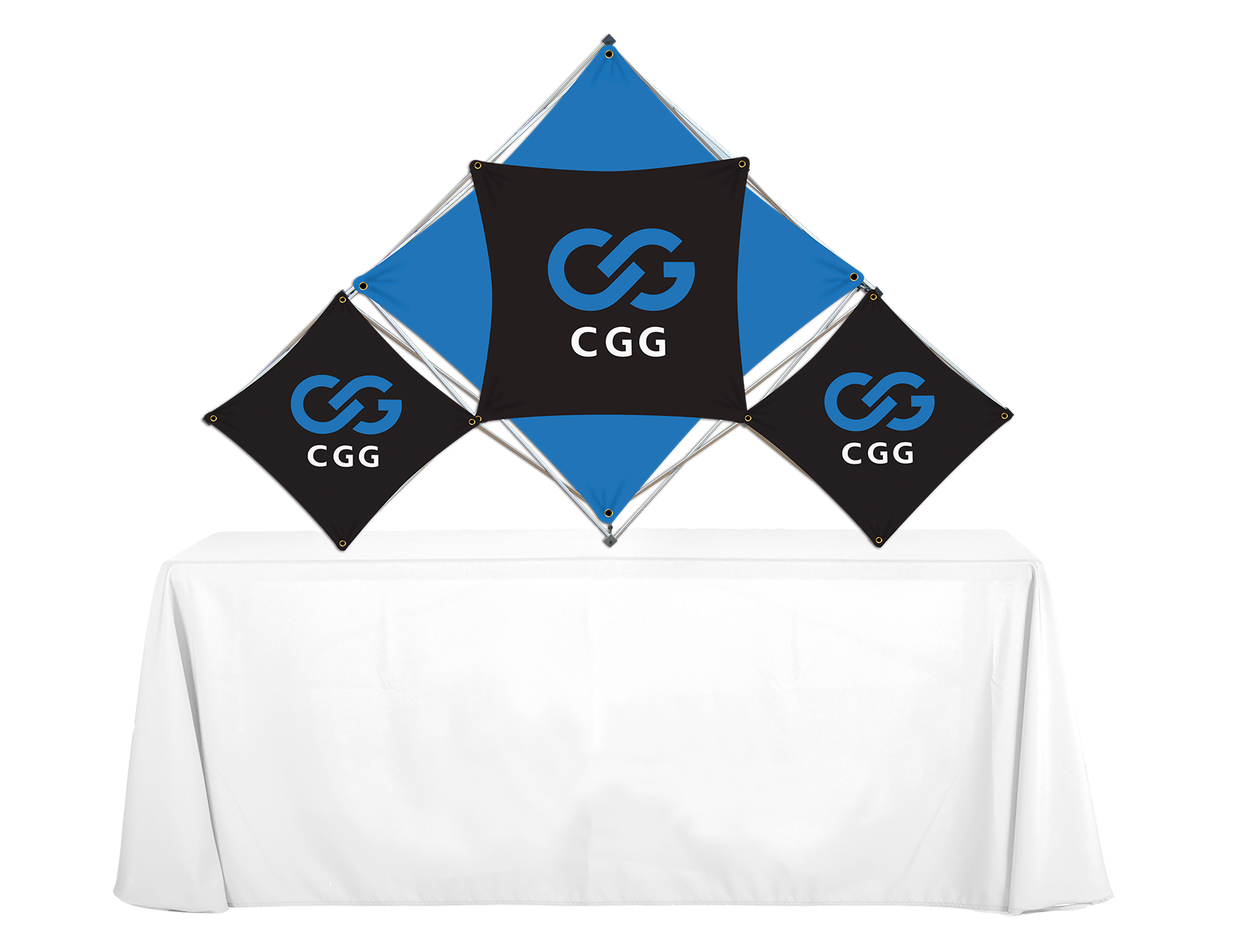 6 Quad Pyramid Table-Top Grid Banner 2