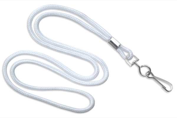 1/8" Blank Lanyard w/Swivel Hook (White) 1