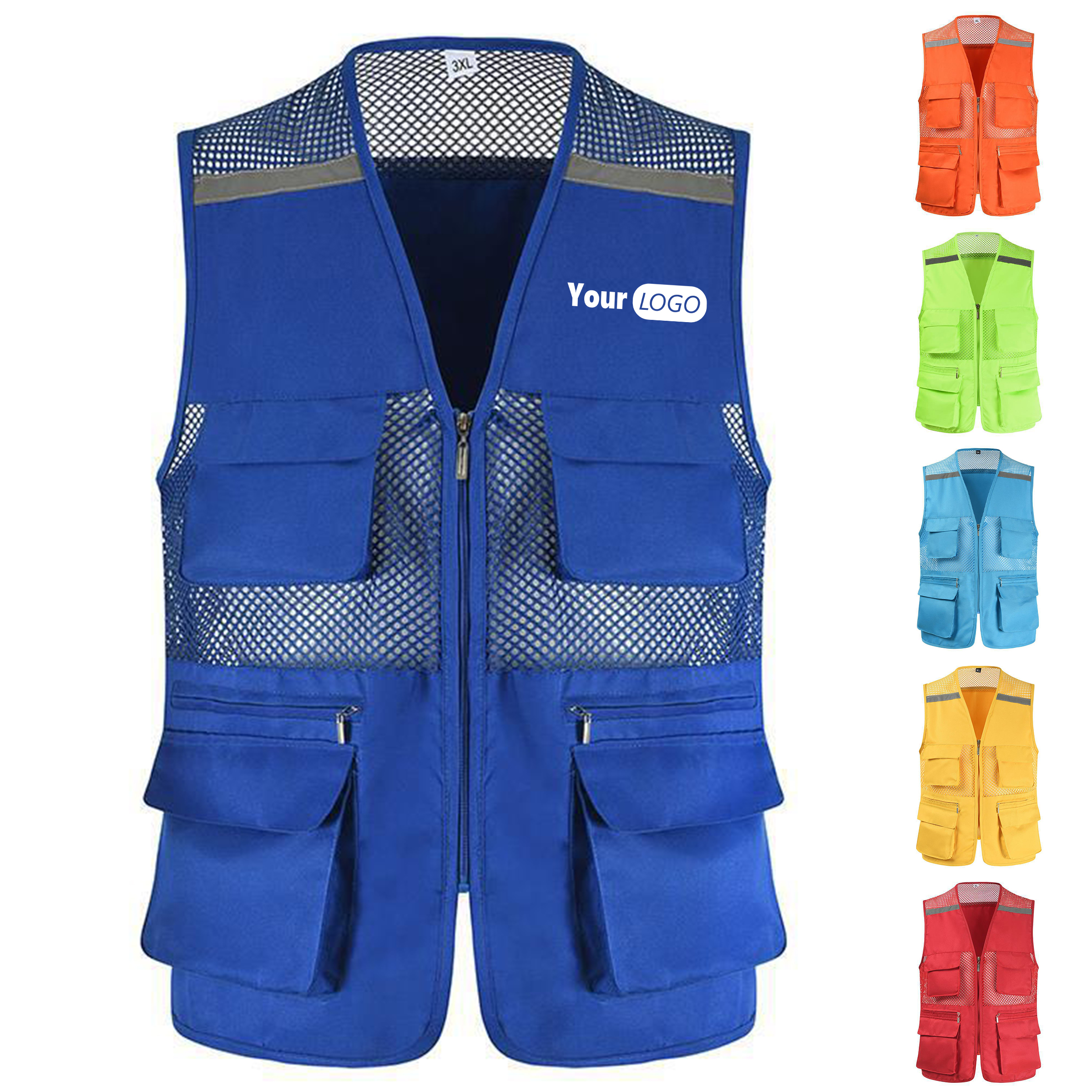Polyester Fishing Net Reflective Vest Activity Suit 2